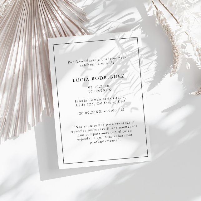 Invitación Memorial de la celebración del funeral en España (Subido por el creador)