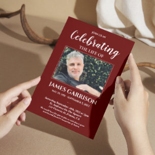 Invitación Memorial de la Fotos de la Vida en la Oscura Celeb