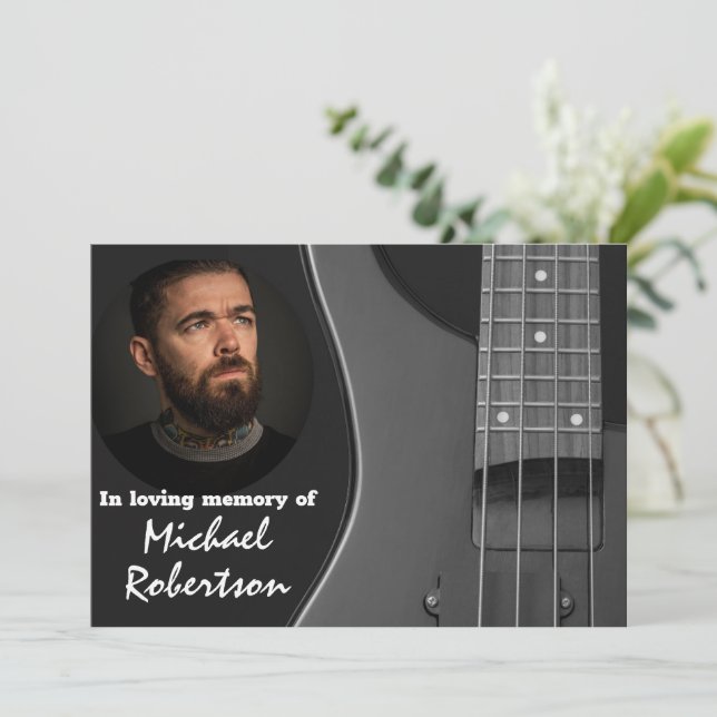 Invitación Memorial de la guitarra eléctrica de Bass (Anverso de pie)