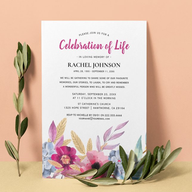 Invitación Memorial de las Flores de Agua | Celebración de la (Subido por el creador)