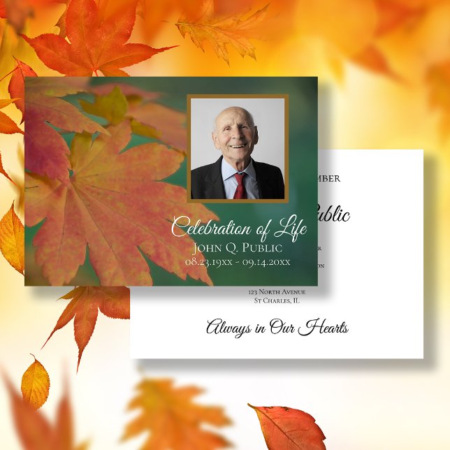 Invitación Memorial de las hojas de color otoño (Subido por el creador)