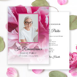 Invitación Memorial del aniversario de la muerte de la flor d