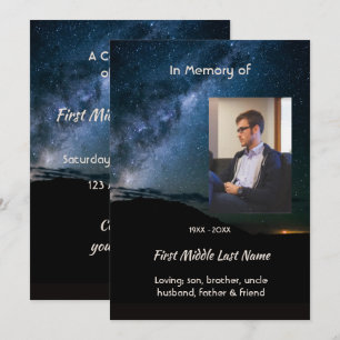 Invitación Memorial del cielo estrellado de la galaxia de la