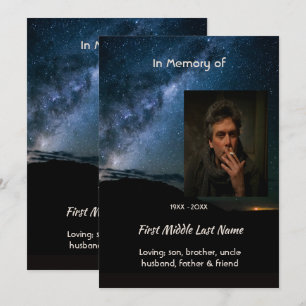 Invitación Memorial del cielo estrellado de la galaxia de la