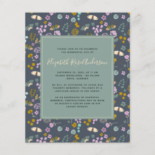 INVITACIÓN Memorial en Papel   Azul de Flor Silves