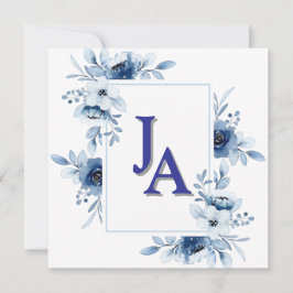 Invitación Memorial Floral Tarjeta Plana Cuadrada