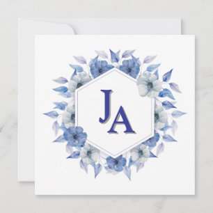 Invitación Memorial Floral Tarjeta Plana Cuadrada