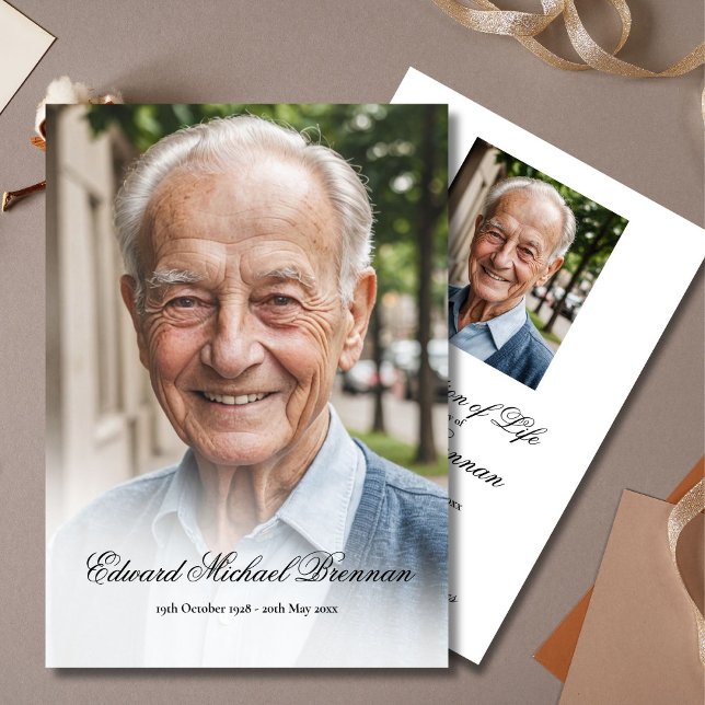 Invitación Memorial funeral 2 Foto Elegante (Subido por el creador)