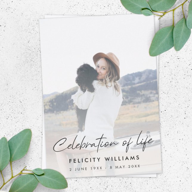 Invitación Memorial funerario | Celebración informal de la vi (Subido por el creador)