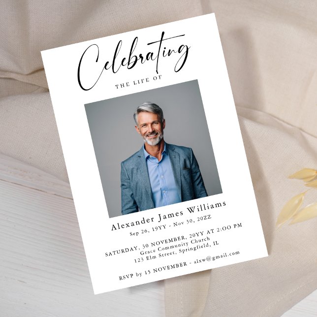 Invitación Memorial funerario de la celebración de la vida (Subido por el creador)