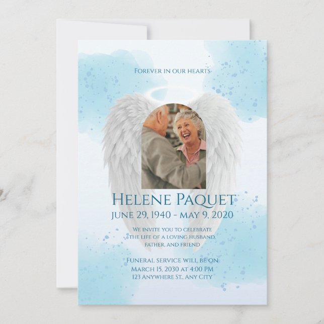 Invitación Memorial Invitation Template – Angel Design (Anverso)