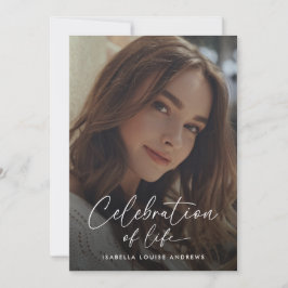 Invitación Memorial moderno foto simple celebración de la vid