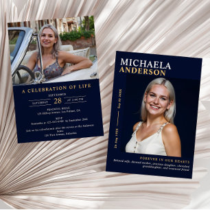 Invitación Memorial Moderno / Funeral / Celebración de la Vid