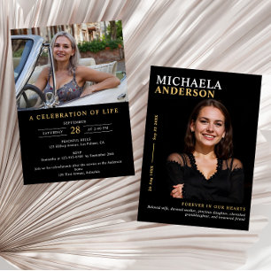 Invitación Memorial Moderno / Funeral / Celebración de la Vid