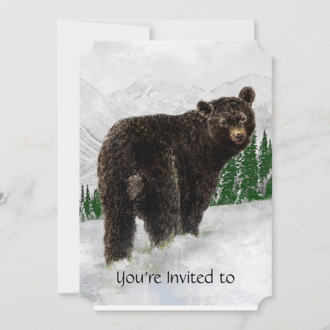Invitación Memorial Service Invita a Black Bear Snow Mtn (Anverso)
