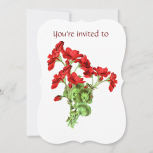 Invitación Memorial Service Invitar a Geranium Flower Art