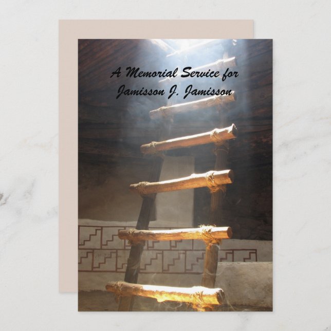 Invitación Memorial Service, Kiva Ladder, Colorado (Anverso / Reverso)