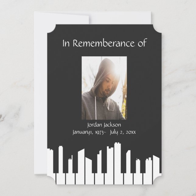 Invitación Memorial Service Piano Paisaje Musical (Anverso)