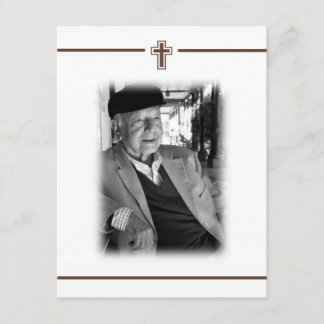 Invitación Memoriam Crucifijo foto del aviso de muerte