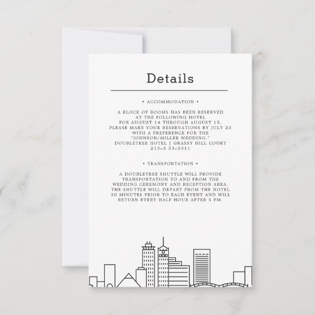Invitación Memphis Boda | Detalles del invitado (Anverso)