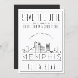 Invitación Memphis Boda | Estilizado Skyline Guardar la fecha