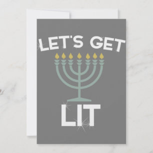 Invitación Menorá de Chanucá Let's Get Lit