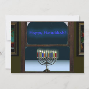 Invitación Menorah En La Ventana
