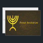 Invitación Menorah Flame<br><div class="desc">Esta invitación puede ser utilizada para cualquier ocasión: un fiesta Purim, un Séder de Pascua, o un Bar o Bat Mitzvah. Una representación digital de la menorah judía de siete ramas (hebreo: מְ נ וֹ רָ ‎). La menorah de siete ramas, utilizada en el santuario portátil establecido por Moisés en...</div>