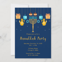 Invitación Menorah Hanukkah Party