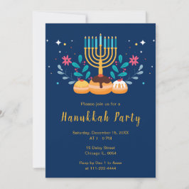 Invitación Menorah Hanukkah Party