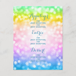 Invitación Menores Menú Fiesta de cumpleaños Unicornio Arcoir