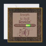 Invitación Mens 50th Birthday Cigar Invitations Personalized<br><div class="desc">Great Invitation for the man who loves his cigar ... Manly Man Invitation Simple but Perfect ..Template for easy access Milestone or any age graphicby delightfuldoodle</div>