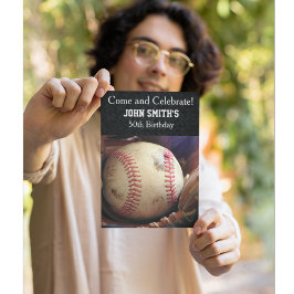 Invitación Men's Custom  Baseball Birthday Invitations