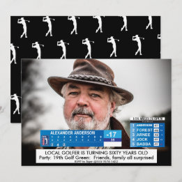 Invitación Mens Funny 🏌️ ‍ ♂ Golf News 40 50 cumpleaños 60