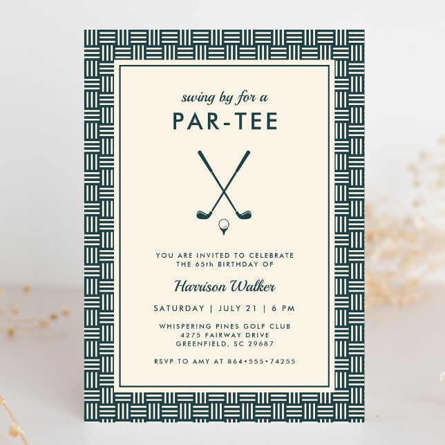 Invitación Mens Golf Birthday Party Any Age Modern Green (Subido por el creador)