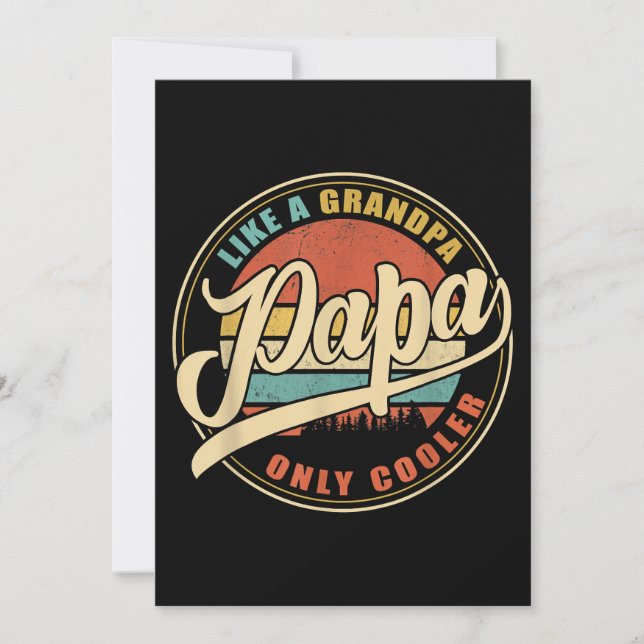 Invitación Mens PAPA like a Grandpa ONLY COOLER Funny Dad Pap (Anverso)