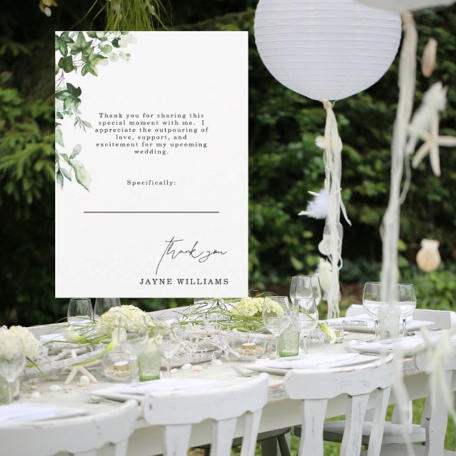 Invitación Mensaje acuarela Ivy Bridal Shower Gracias (Subido por el creador)