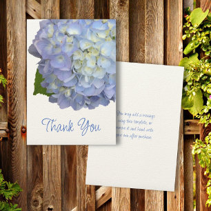 Invitación Mensaje de agradecimiento de flor azul de Hortensi
