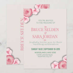 Invitación Mensaje de Boda floral asequible
