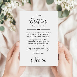 Invitación Mensaje de boda personalizado Hermano de la Novia