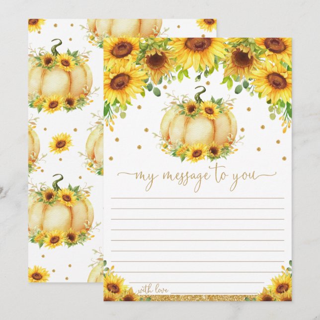 Invitación Mensaje De La Cápsula De Tiempo De Calabaza Para L (Anverso / Reverso)