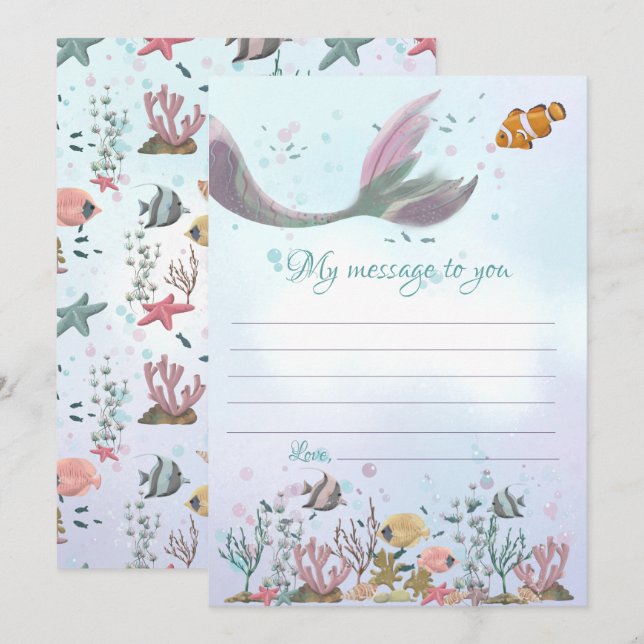 Invitación Mensaje de la cápsula de tiempo de la sirena a las (Anverso / Reverso)