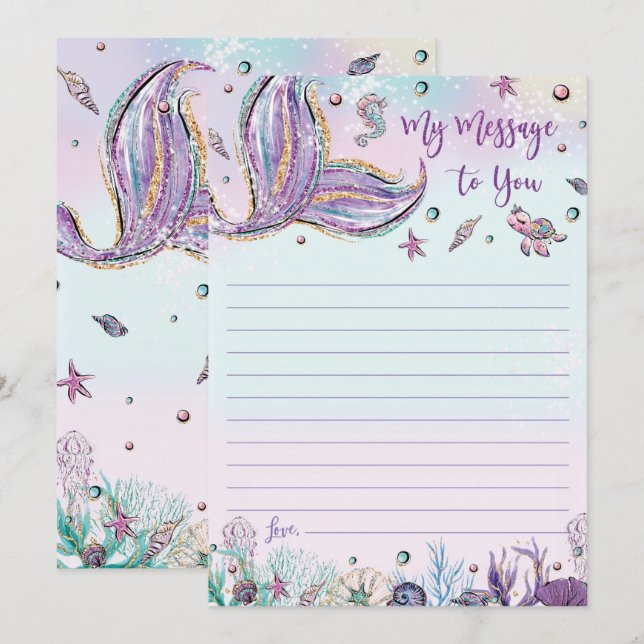 Invitación Mensaje de la cápsula de tiempo de la sirena a las (Anverso / Reverso)