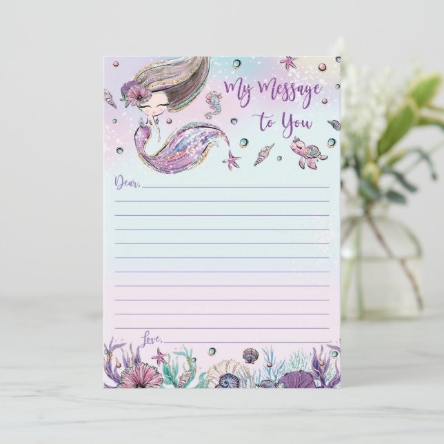 Invitación Mensaje de la cápsula de tiempo de la sirena a las (Anverso de pie)