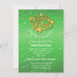 Invitación Mensaje de nombre St Patricks Day Green Shamrock