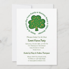 Invitación Mensaje de nombre St Patricks Day Green Shamrock