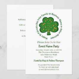 Invitación Mensaje de nombre St Patricks Day Green Shamrock