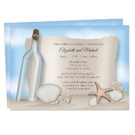Invitación Mensaje de una ducha de luna de miel en una playa