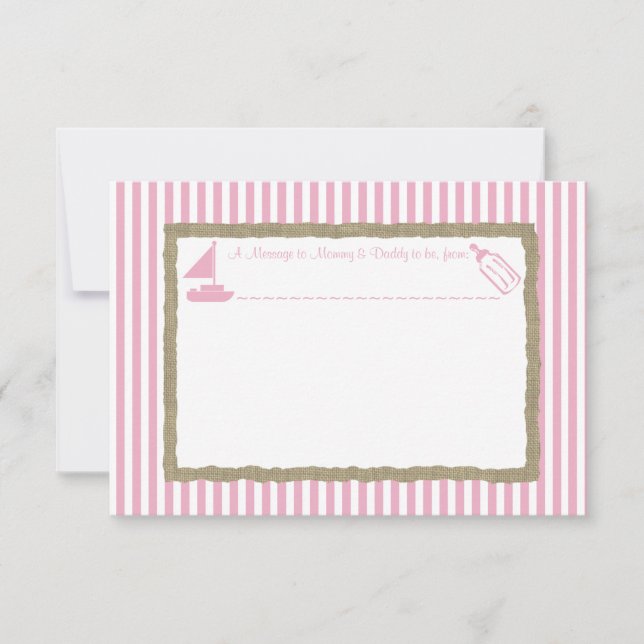 Invitación Mensaje en bote de vela Baby Shower Pink (Anverso)