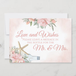 Invitación Mensaje en botella Floral Playa